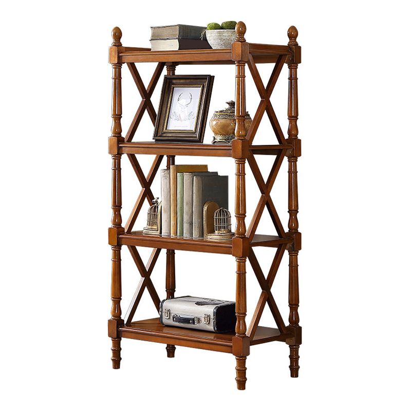 Solid Wood Standard Bookcase Modern Fixed Bookshelf for Home Office