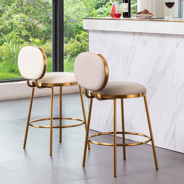 Nordic Glam Bar-stool PU Leather Counter Bar Stool with Metal Legs