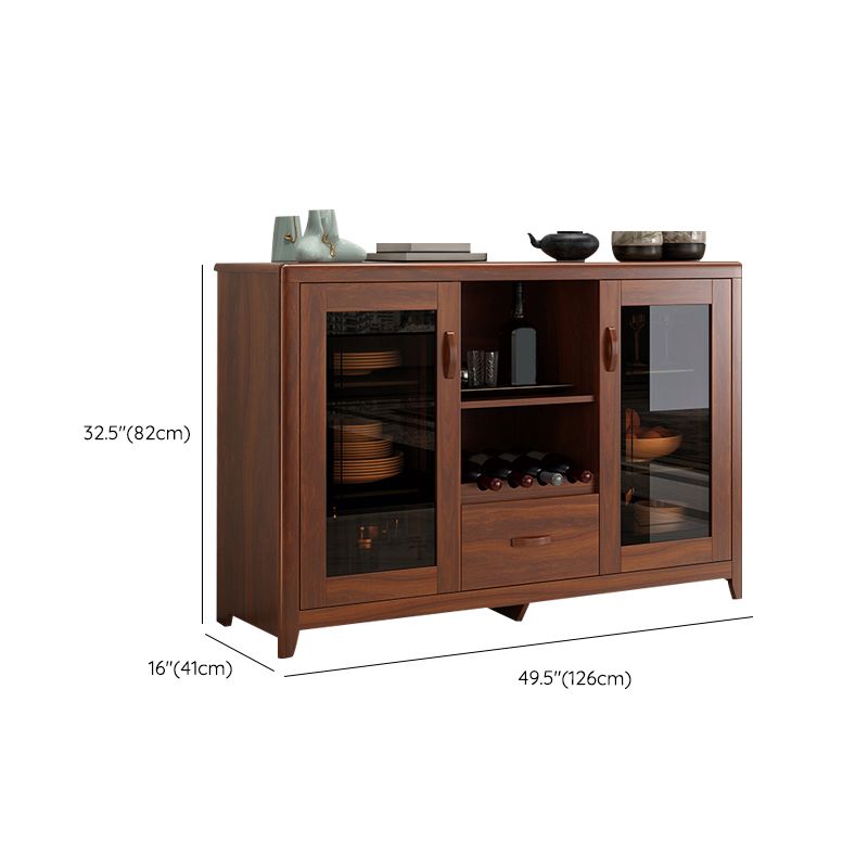 Porte in vetro da pranzo in legno moderno moderno in porcellana con cassetti