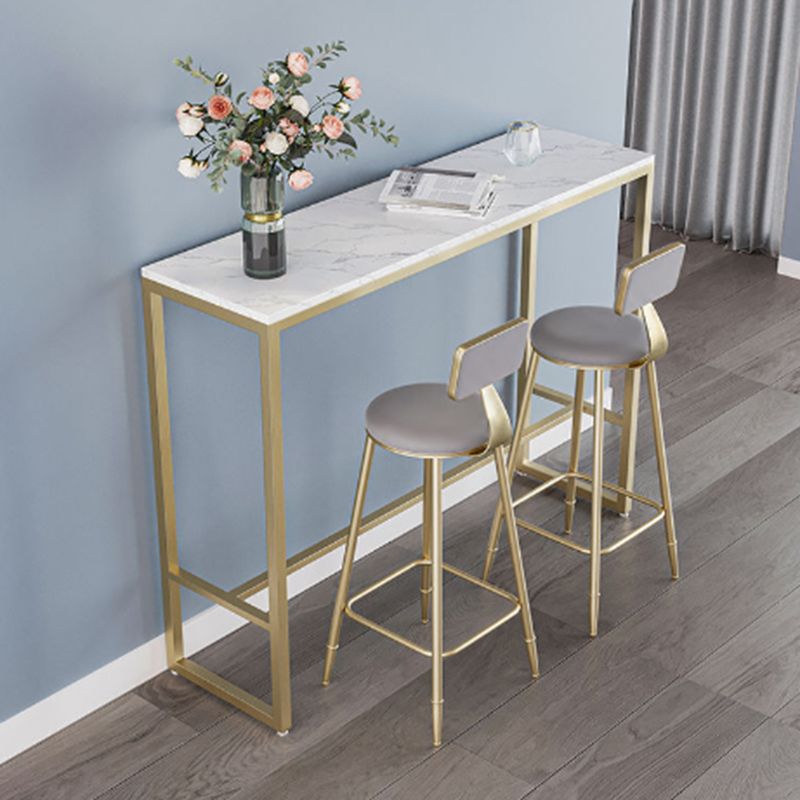 Tavolo da bar in stile glam rettangolo in finta tavolo da pranzo bar in marmo per soggiorno