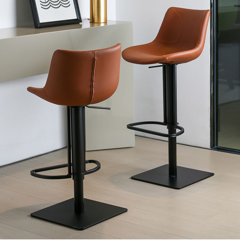 Sgabello da barre per barretta regolabile in pelle con base in metallo con base in metallo