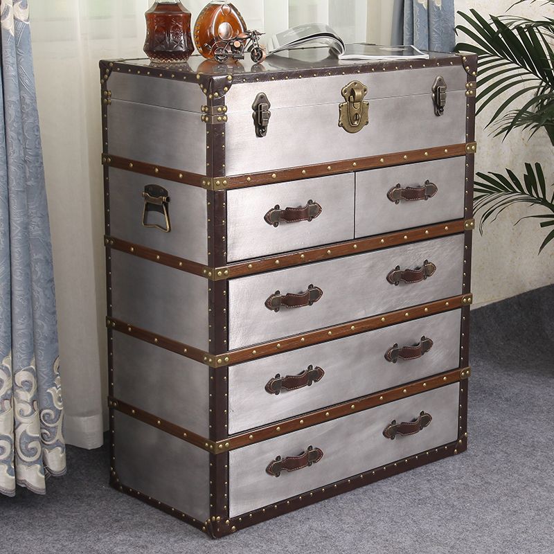 Rustic Leather Chest Vertical Chest with Drawers for Bedroom Clearhalo 'Bedroom Furniture' 'Dressers & Chests' 'dressers_chests' 'furn' 'furn_dressers_chests' 'Furniture' 1200x1200_94e02d57-d01c-4138-9932-3c53af991e4f