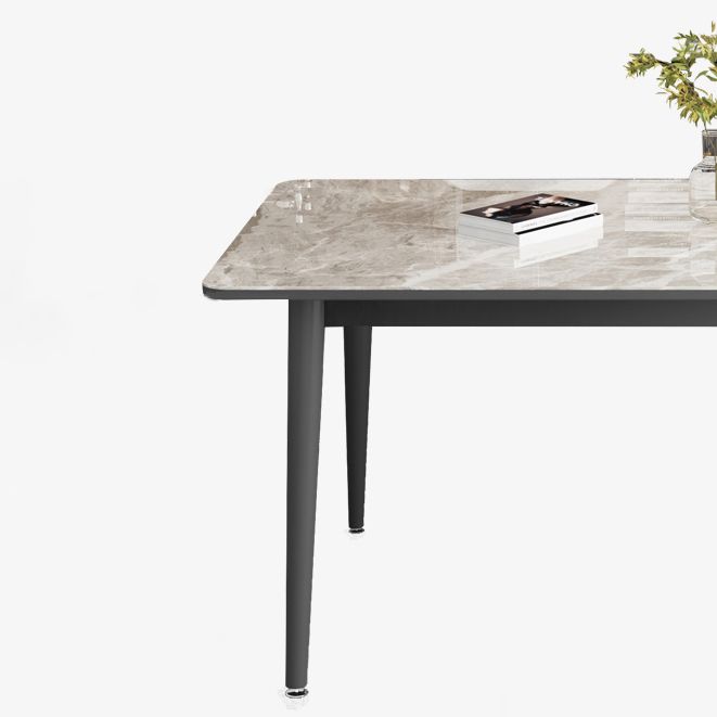 Sintered Stone Two-Color Dining Table Simplicity 4 Legs Table for Dining Room Clearhalo ' dining_table' 'Dining Tables & Seating' 'Dining Tables' 'Furniture' 'furniture_dining_table' 'Kitchen & Dining Furniture' 'kitchen&dining_furn' 'kitchen' 'kitchen_dining_table' 1200x1200_94e03ca9-d694-43b9-ab38-8e21cf11618f