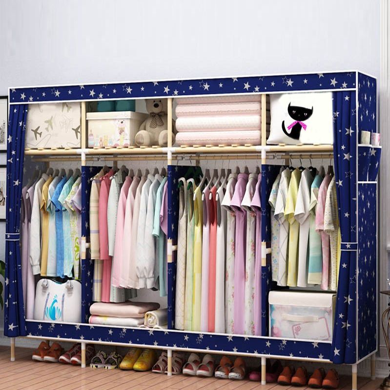 Modern Style Wardrobe Armoire Meringue Wood Frame Wardrobe,67"L x 17.7"W x 67"H Clearhalo 'Armoires & Wardrobes' 'armoires_wardrobes' 'Bedroom Furniture' 'furn' 'furn_armoires_wardrobes' 'Furniture' 1200x1200_94e0c94e-68db-4f37-b25d-4bd27b80d220