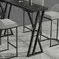Mesa de comedor de barra de piedra Mesa de comedor de barra industrial con base de trineo negra
