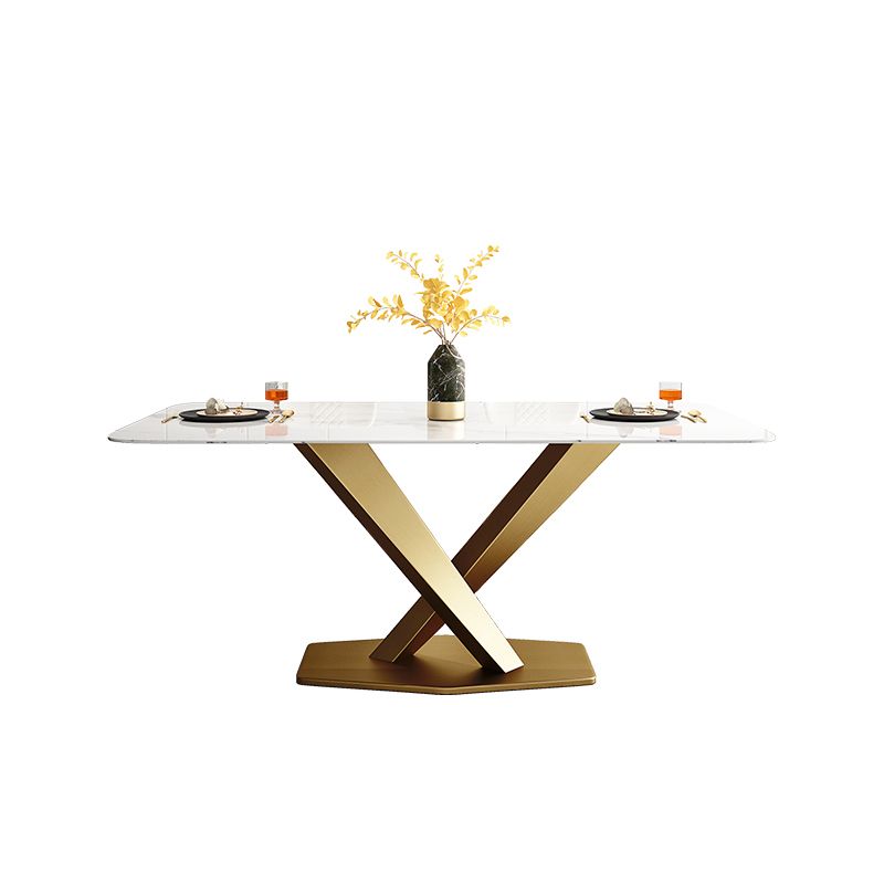 Rectangle Pedestal Table Luxury Style Stone Dining Room Collection for Home Clearhalo ' dining_table' 'Dining Tables & Seating' 'Dining Tables' 'furn' 'furn_dining_table' 'Furniture' 'furniture_dining_table' 'Kitchen & Dining Furniture' 'kitchen&dining_furn' 'kitchen' 'kitchen_dining_table' 1200x1200_94e585ed-8611-478b-af62-4ba477952935
