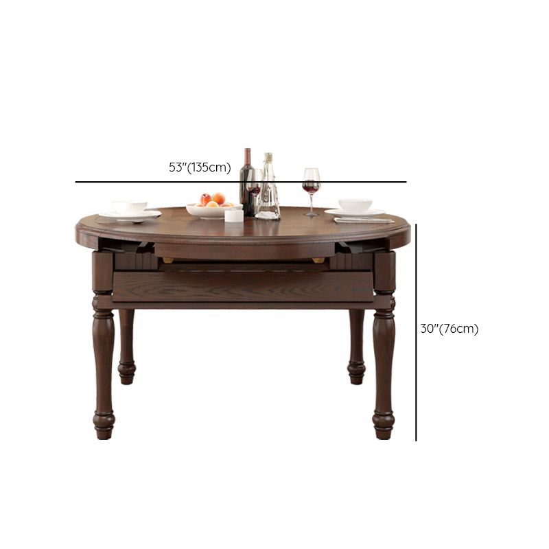 Mid-Century Modern Round Kitchen Dinner Table Solid Wood 4 Legs Dining Table