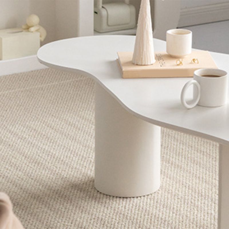 Scandinavian White Cocktail Table with Free Form Top in Solid Wood Clearhalo 'Coffee & Accent Tables' 'Coffee Tables' 'coffee_tables' 'furn' 'furn_coffee_tables' 'Furniture' 'Living Room Furniture' 1200x1200_94e6468b-abb0-4a5b-868b-88d621ac2771