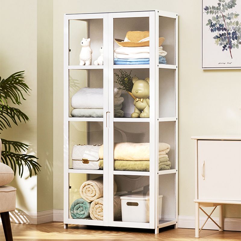 Modern Wood Accent Cabinet, Rectangle Lacquered Storage Cabinet, White Clearhalo 'Cabinets & Chests' 'cabinets_chests' 'furn' 'furn_cabinets_chests' 'Furniture' 'Living Room Furniture' 1200x1200_94e7202f-819b-44b7-8a28-e6eb8b4c004b