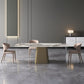 Minimalist Style Sintered Stone Dining Table with White Fixed Table and Pedestal Base for Home Use Clearhalo 'Dining Room Sets' 'Dining Tables & Seating' 'dining_room_set' 'furn' 'furn_dining_room_set' 'Furniture' 'furniture_dining_room_set' 'Kitchen & Dining Furniture' 'kitchen&dining_furn' 'kitchen' 1200x1200_94e729fa-cf5f-439a-8145-0c2f9b81c6b0
