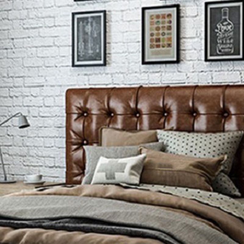 Lit de plate-forme en métal contemporain lit standard avec tête de lit rembourrée