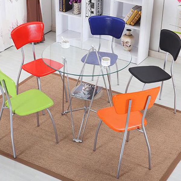 Modern Round Dining Room Table Tempered Glass Table with Pedestal Base for Dining Room Clearhalo ' dining_table' 'Dining Tables & Seating' 'Dining Tables' 'furn' 'furn_dining_table' 'Furniture' 'furniture_dining_table' 'Kitchen & Dining Furniture' 'kitchen&dining_furn' 'kitchen' 'kitchen_dining_table' 1200x1200_94e97fa8-181a-4938-8186-eca5e9a9b372