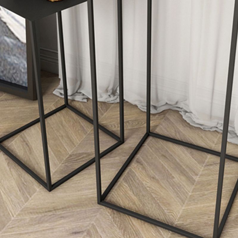 Mid-Century Modern Metal Square Top Side Table Iron Frame End Table