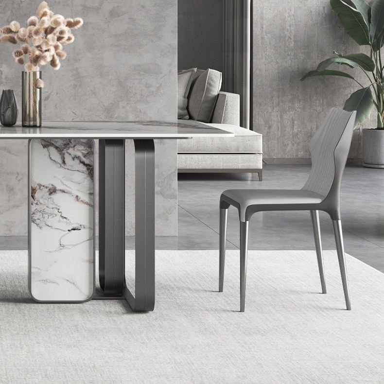 Designer Style Sintered Stone Top Dining Set Rectangle 1/3/4/5/6/9 Pieces Dining Table Set Clearhalo 'Dining Room Sets' 'Dining Tables & Seating' 'dining_room_set' 'furn' 'furn_dining_room_set' 'Furniture' 'furniture_dining_room_set' 'Kitchen & Dining Furniture' 1200x1200_94eb66d8-4aae-4493-8d38-70ef1b1e7e34