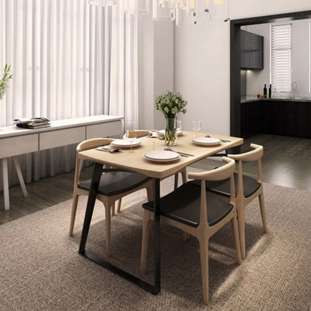Double Pedestal Kitchen Table Industrial Solid Wood Dining Room Desk