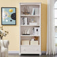 Wooden Closed Back Bookcase Contemporary Standard Bookshelf with Shelves