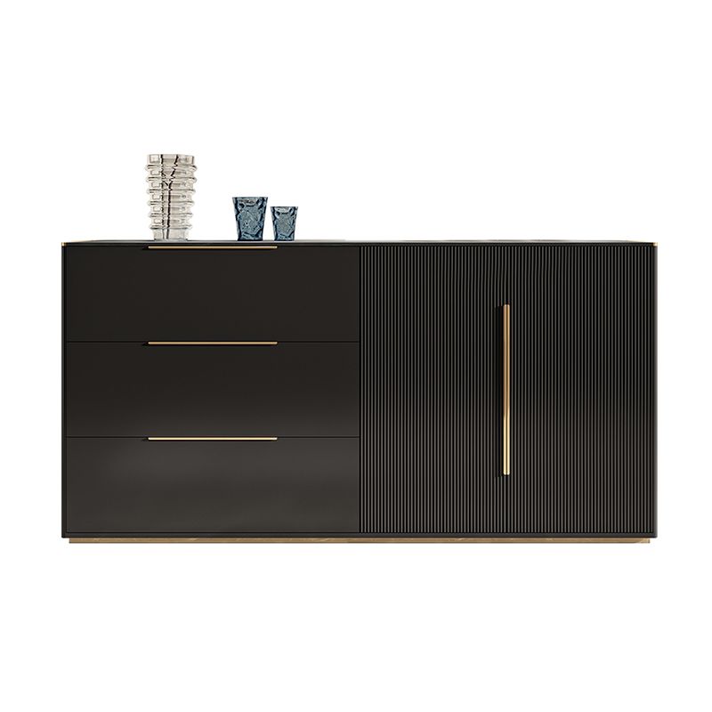 Stegno a buffet in pietra in stile glam Black boxet ingegnerizzato in legno con 3 disegni