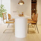 Mesa de comedor con pedestal doble blanco Mesa de comedor moderna con tapa de piedra