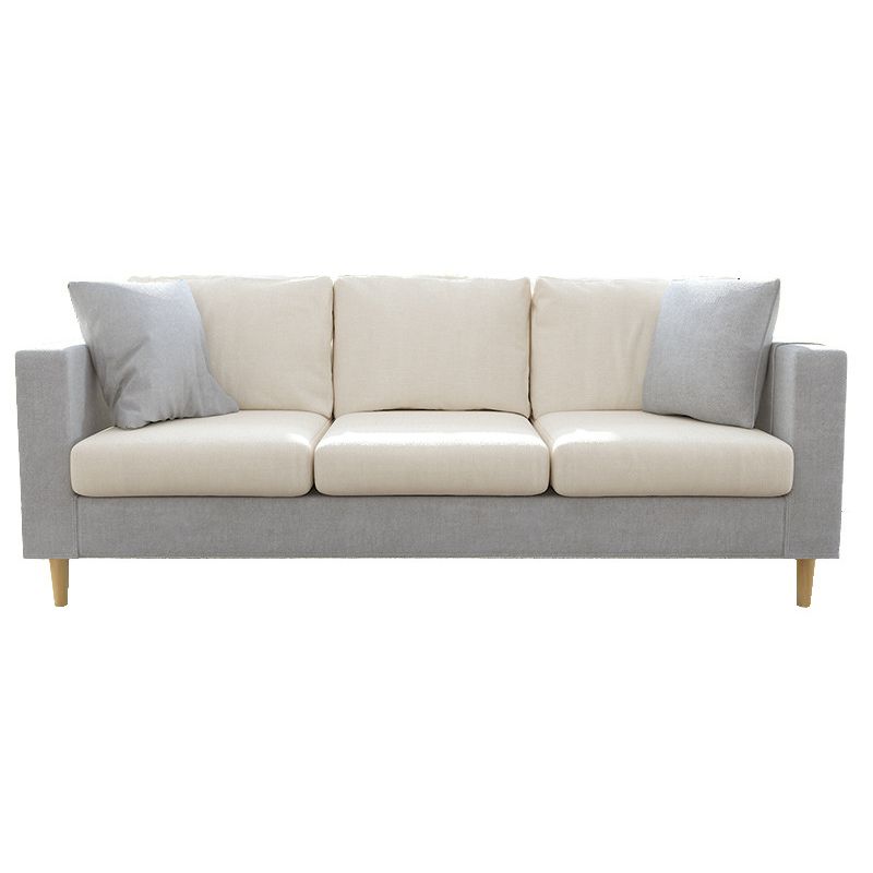 コンテンポラリーホワイトクッション標準四角い腕の固定ソファ