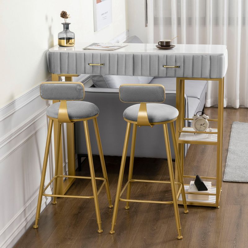 Glam Rectangle Indoor Bar Dining Table White Marble Bistro Table with Drawer Clearhalo 'Bar Furniture' 'Bar Tables' 'bar_tables' 'furn' 'furn_bar_tables' 'Furniture' 'furniture_bar_tables' 'Kitchen & Dining Furniture' 'kitchen&dining_furn' 'kitchen' 1200x1200_94ee326c-dfb6-4a7e-86f1-da42b0c041d2