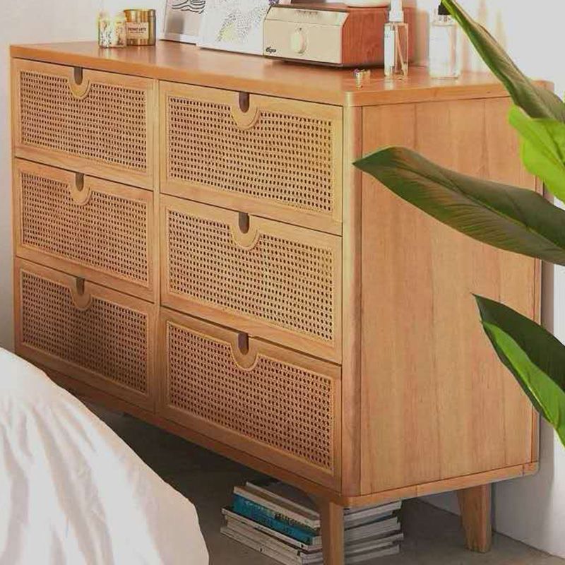 Moderner Akzent -Rechteck -Seitenschrank mit natürlicher Oberfläche