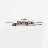 Divano Nordico e chaise in un divano a braccio quadrato beige con cuscini di sostegno