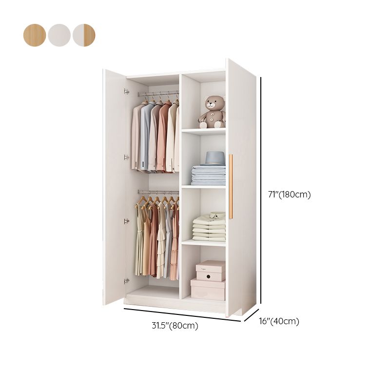 Wooden Frame Wardrobe Freestanding Wardrobe Armoire with Shelves and Clothes Rail Clearhalo 'Armoires & Wardrobes' 'armoires_wardrobes' 'Bedroom Furniture' 'furn' 'furn_armoires_wardrobes' 'Furniture' 1200x1200_94f463bb-bbf9-42f2-83f4-6e3e8995e5be