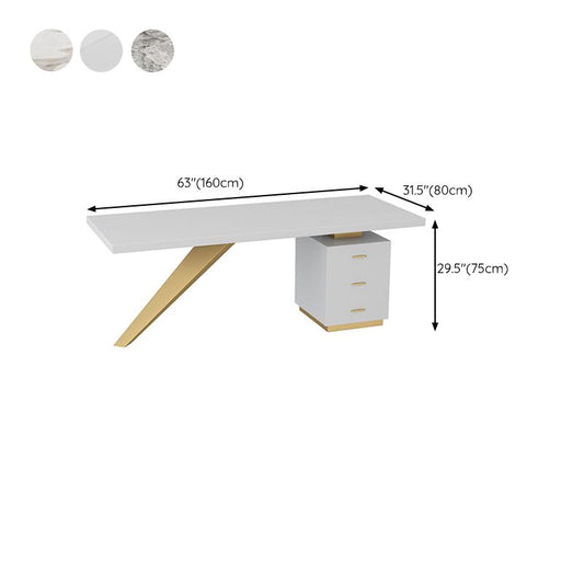 Glam 29.53 "großer Schreibtisch Sockel rechteckige Büroschreibtisch mit Schubladen