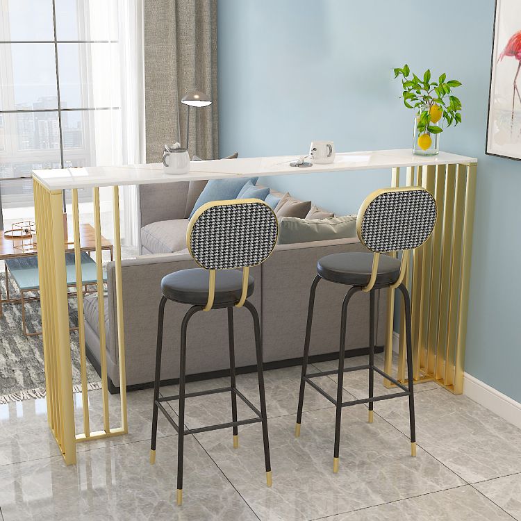 Modern Iron Bar Dining Table with Stone Top Rectangle Indoor Bistro Table Clearhalo 'Bar Furniture' 'Bar Tables' 'bar_tables' 'furn' 'furn_bar_tables' 'Furniture' 'furniture_bar_tables' 'Kitchen & Dining Furniture' 1200x1200_94f75e0a-d56b-42f7-b5cf-1470d03d6cca