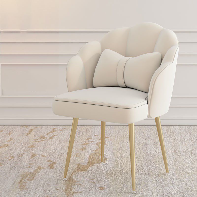 Silla de tareas de terciopelo sin brazo estilo moderno de back back en casa silla de oficina