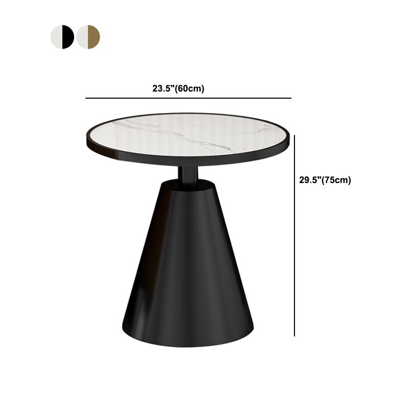 Tavolo da tavolo da piedistallo in metallo arrotonda rotondo contemporaneo