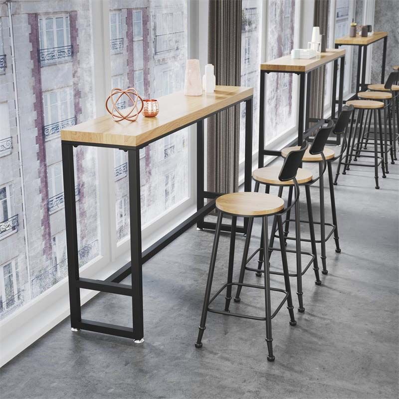 Industrial Style Bar Stools Backrest Barstool with Black Metal Legs Clearhalo 'Bar Furniture' 'Bar Stools' 'bar_stools' 'furn' 'furn_bar_stools' 'Furniture' 'Kitchen & Dining Furniture' 1200x1200_94f95d0e-3231-40de-a0d2-9bbeb1e83611