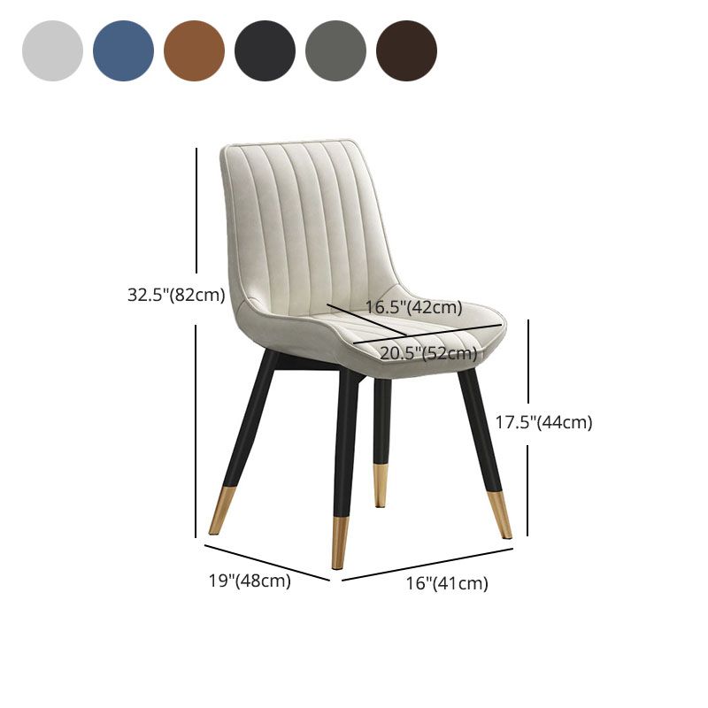 Contemporary Dining Side Chair Matte Finish Leather Curved Parsons Chair Clearhalo ' kitchen&dining_furn' 'Dining Chairs' 'Dining Tables & Seating' 'dining_chair' 'furn' 'furn_dining_chair' 'Furniture' 'furniture_dining_chair' 'Kitchen & Dining Furniture' 'kitchen' 1200x1200_94f96e11-d4cd-4d52-963d-4ceb5381c7f8