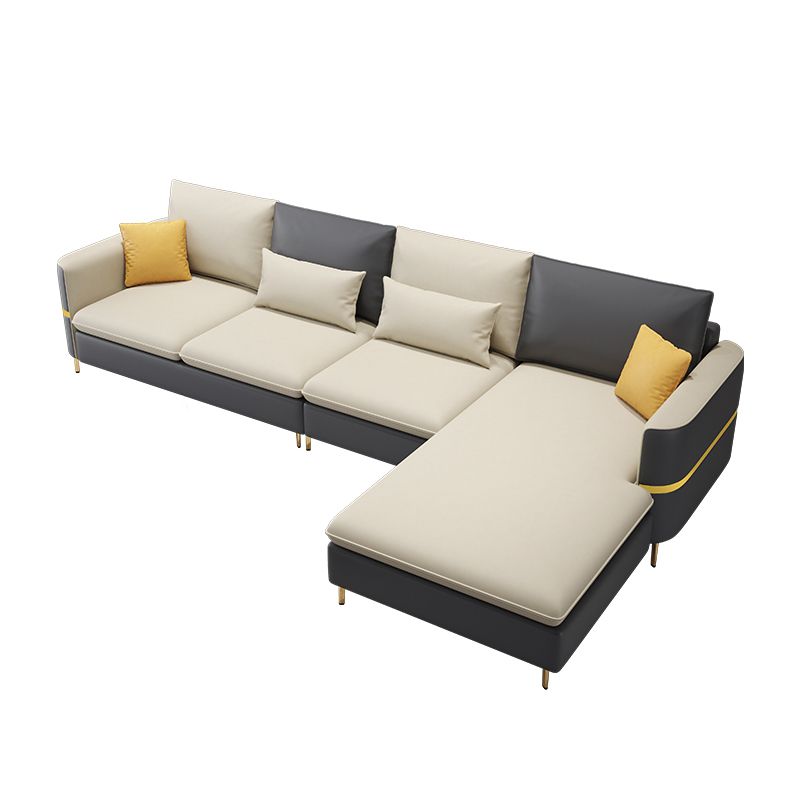 Contemporary 4-Seater Sectional with Square Arms for Living Room Clearhalo 'furn' 'furn_sectionals' 'Furniture' 'Living Room Furniture' 'Sectionals' 1200x1200_94fc2381-932e-4cdb-9141-531ba31732bf