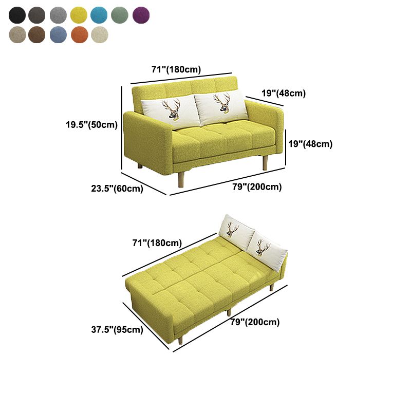 コンテンポラリービスケットバックスタンダードスクエアアームファブリックステーションソファ