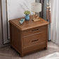 Solid Wood Bed Nightstand Traditional Night Table with 2 Drawers
