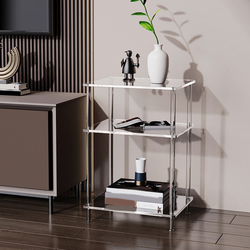 Clear Acrylic Sofa Side Accent Table Contemporary 15.7" W End Table Set with Storage Clearhalo 'Coffee & Accent Tables' 'End & Side Tables' 'end_side_tables' 'furn' 'furn_end_side_tables' 'Furniture' 'Living Room Furniture' 1200x1200_94fe6782-9b6b-4c78-91aa-5d5366dc7948