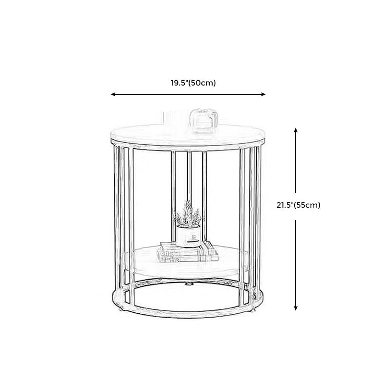 Frame Base Design Gold/ Black Metal Slate Top White Rectangular Side Table Clearhalo 'Coffee & Accent Tables' 'End & Side Tables' 'end_side_tables' 'furn' 'furn_end_side_tables' 'Furniture' 'Living Room Furniture' 1200x1200_94fe9569-5a4c-4e4f-8738-d03c90a68d1c