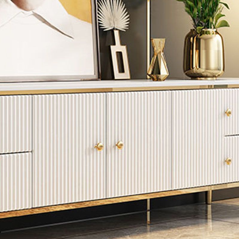 Glam White Stone Top TV Stand 4-Drawer TV Console with Stainless Steel Frame Clearhalo 'furn' 'furn_tv_stands_entertainment_centers' 'Furniture' 'Living Room Furniture' 'TV Stands & Entertainment Centers' 'TV Stands & Media Storage Furniture' 'tv_stands_entertainment_centers' 1200x1200_95014098-a7e9-4215-a027-537c4f9e8a3f