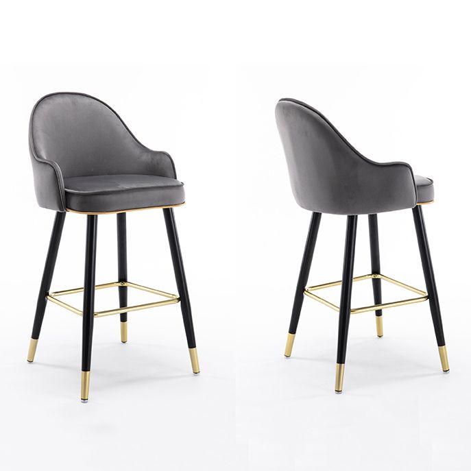 Low Back Matte Finish Bar Stool Footrest Armed Glam Upholstered Stool Clearhalo 'Bar Furniture' 'Bar Stools' 'bar_stools' 'furn' 'furn_bar_stools' 'furniture_bar_stools' 'Kitchen & Dining Furniture' 'kitchen&dining_furn' 'kitchen' 'kitchen_furn' Furniture' 1200x1200_95036105-e21e-4024-995e-9b65819fef12