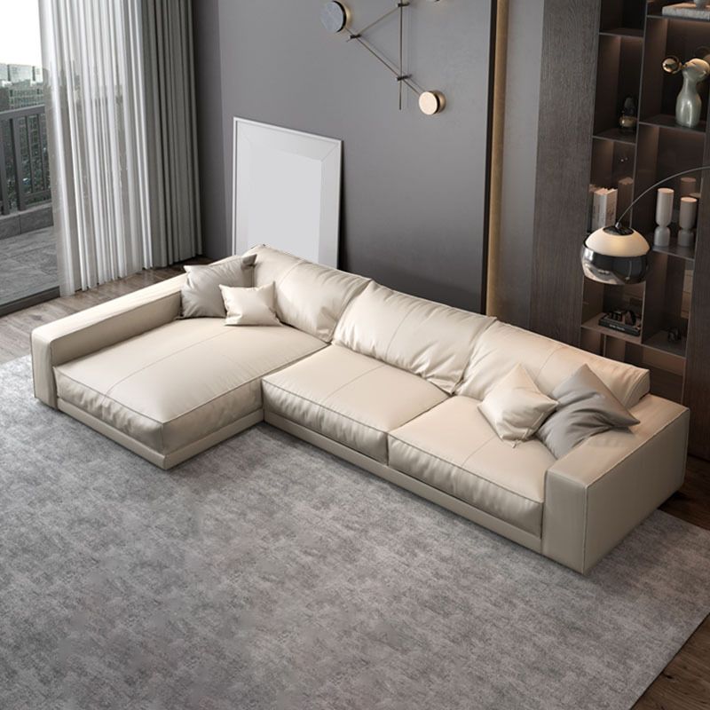 Square Arm Sectional Sofa Contemporary 3-seater Leather Sectional Clearhalo 'furn' 'furn_sectionals' 'Furniture' 'Living Room Furniture' 'Sectionals' 1200x1200_9503ac0d-a771-42c6-aeca-c9b00d54b6bf