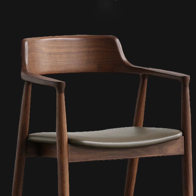 Contemporary Ash Open Back Arm Chair Walnut Upholstered Dining Chair (Set of 2) Clearhalo ' kitchen&dining_furn' 'Dining Chairs' 'Dining Tables & Seating' 'dining_chair' 'furn' 'furn_dining_chair' 'Furniture' 'furniture_dining_chair' 'Kitchen & Dining Furniture' 'kitchen' 1200x1200_9503d3de-9c8b-4836-9ffb-4be7eb8272fc