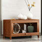 Closed Back Bamboo Bookcase Standard Modern Bookshelf with Cabinets