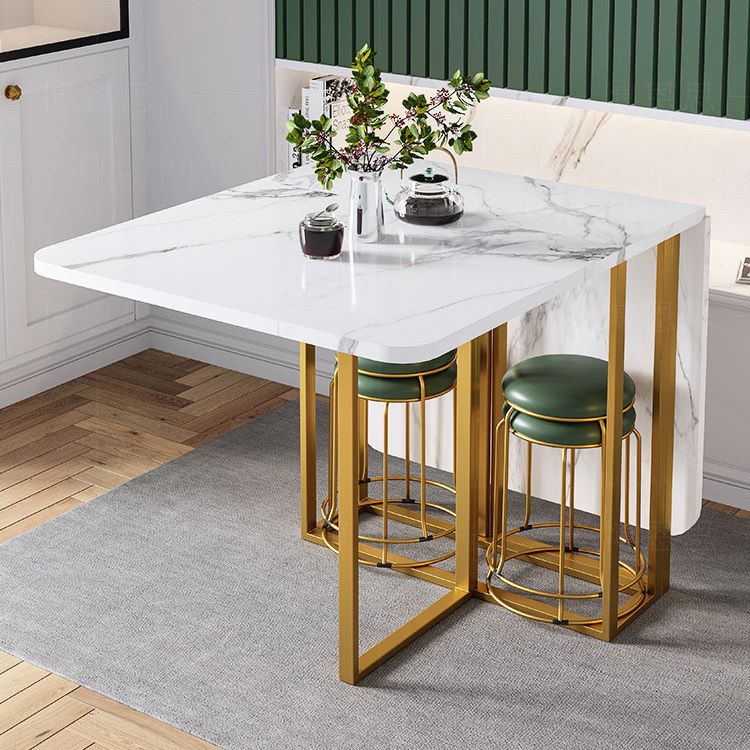 59'' Foldable Rectangle Dining Table in White Modern Extendable Table with Trestle Base Clearhalo ' dining_table' 'Dining Tables & Seating' 'Dining Tables' 'furn' 'furn_dining_table' 'Furniture' 'furniture_dining_table' 'Kitchen & Dining Furniture' 'kitchen&dining_furn' 'kitchen' 'kitchen_dining_table' 1200x1200_95069ea8-0027-4ad9-9518-60fa2d2f27a0