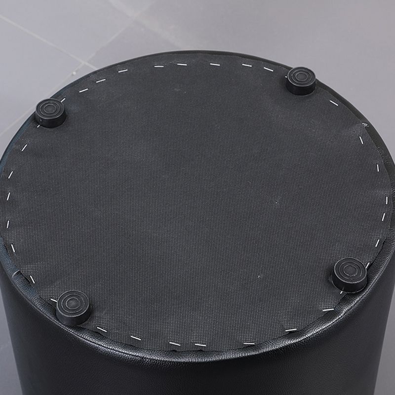 Minimalistische runde Fußschemel -Osmanen Feste Farbe Echtes Leder Ottoman