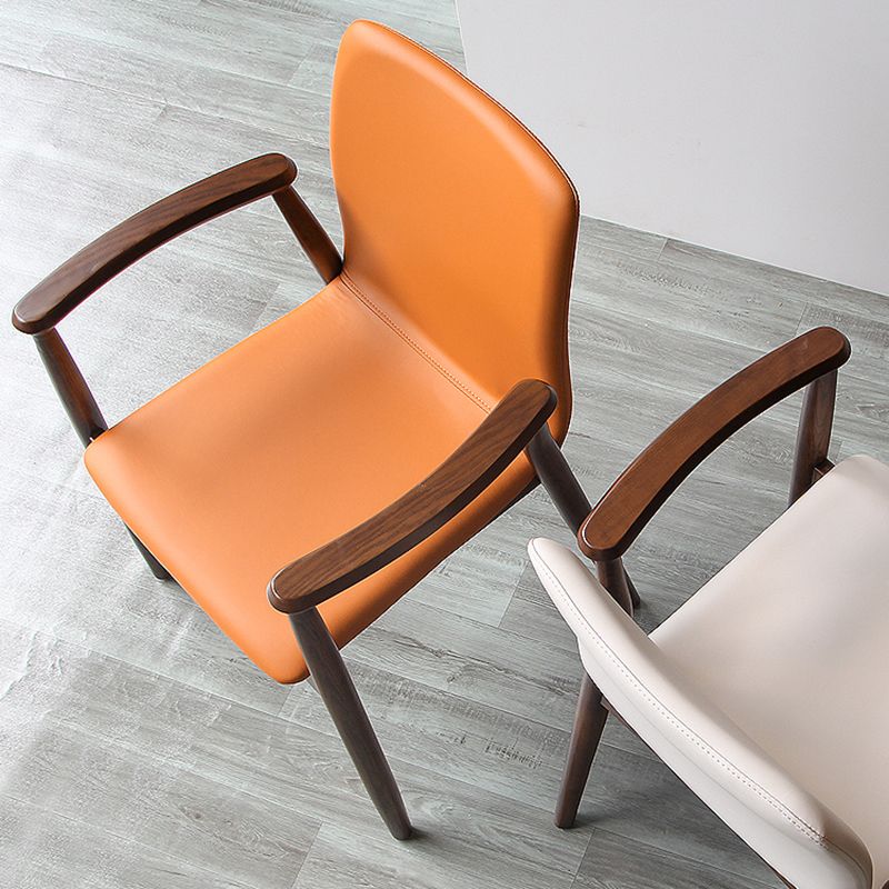 Contemporary Solid Back Kitchen Dining Arm Chair Solid Wood Dining Arm Chair Clearhalo ' kitchen&dining_furn' 'Dining Chairs' 'Dining Tables & Seating' 'dining_chair' 'furn' 'furn_dining_chair' 'Furniture' 'furniture_dining_chair' 'Kitchen & Dining Furniture' 'kitchen' 1200x1200_9507ac52-2cb7-467d-ad26-e40d6b07336a