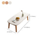 Modern Solid Wood Rectangular Coffee Table 4 Legs Folding Cocktail Table