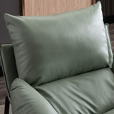 Zeitgenössischer 35,5 "breites Kunstleder -Leder -Kissen -Back -Lounge -Stuhl