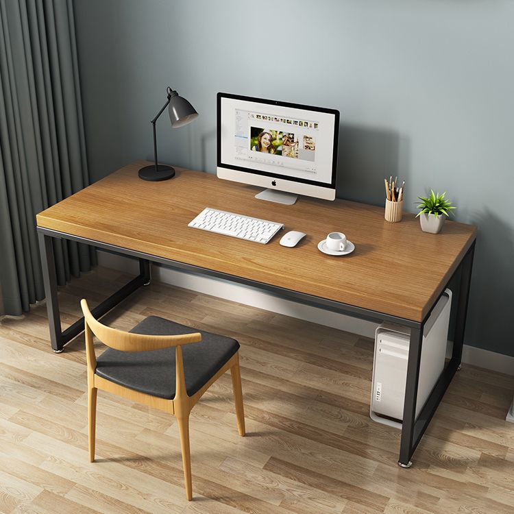 Rectangle Trestle Base Industrial Dining Table Solid Wood Fixed Table Clearhalo ' dining_table' 'Dining Tables & Seating' 'Dining Tables' 'furn' 'furn_dining_table' 'Furniture' 'furniture_dining_table' 'Kitchen & Dining Furniture' 'kitchen&dining_furn' 'kitchen' 'kitchen_dining_table' 1200x1200_950afe9c-6983-4125-8c96-7b97094549b5