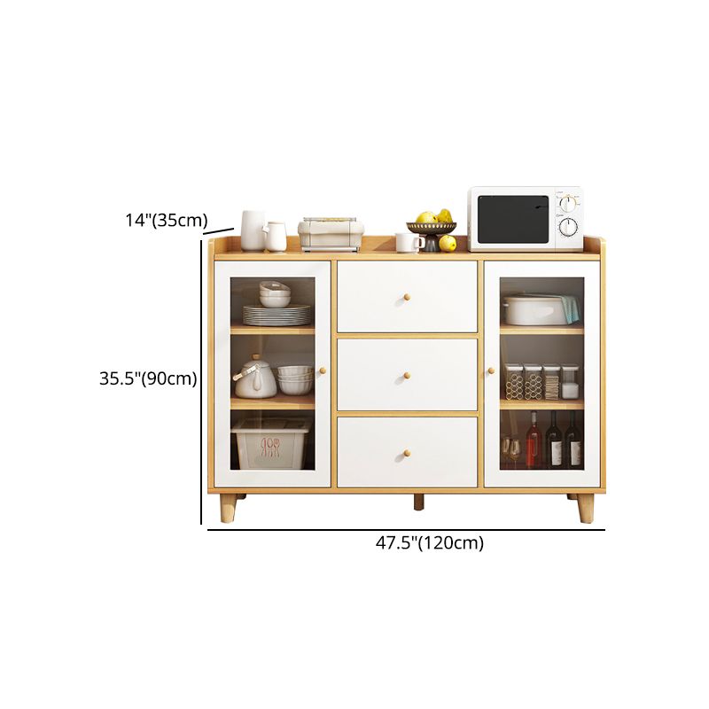 Contemporary Sideboard Engineered Wood Dining Sideboard Table with Storage Clearhalo 'buffet_sideboard' 'Buffets & Sideboards' 'furn' 'furn_buffet_sideboard' 'Furniture' 'Kitchen & Dining Furniture' 1200x1200_950c44e1-8b54-439e-b413-50815ca8014a